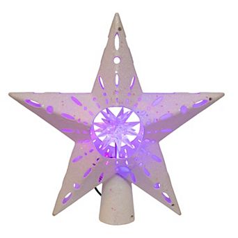 Kurt Adler 12.2-Inch Pre-lit Glitter Iridescent Star Christmas Tree Topper