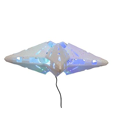 Kurt Adler 12.2-Inch Pre-lit Glitter Iridescent Star Christmas Tree Topper