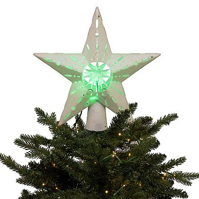 Kurt Adler 12.2-Inch Pre-lit Glitter Iridescent Star Christmas Tree Topper