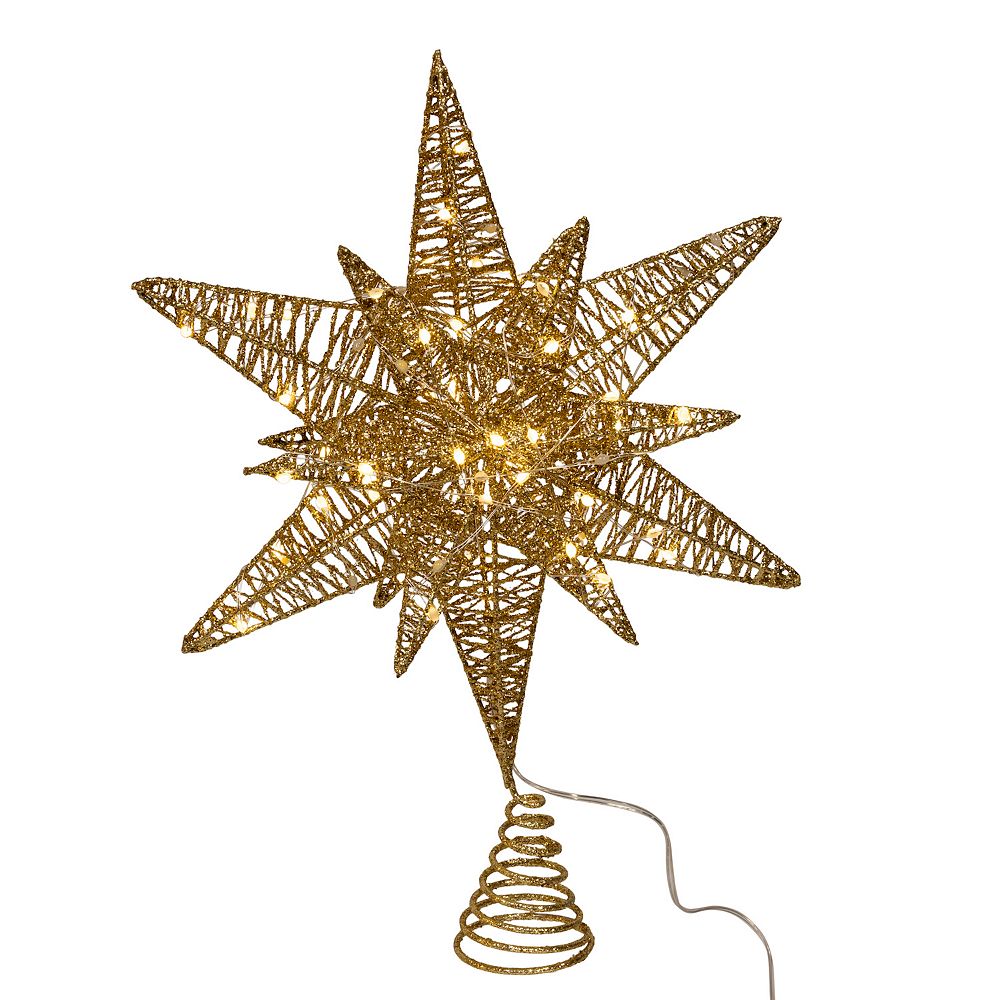 Kurt Adler 15-Inch Twinkling LED Starburst Christmas Tree Topper