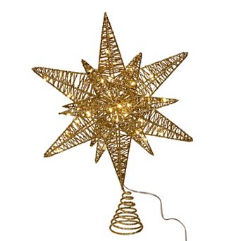 Kurt Adler 15-Inch Twinkling LED Starburst Christmas Tree Topper