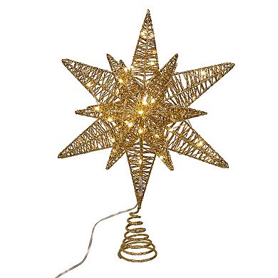 Kurt Adler 15-Inch Twinkling LED Starburst Christmas Tree Topper