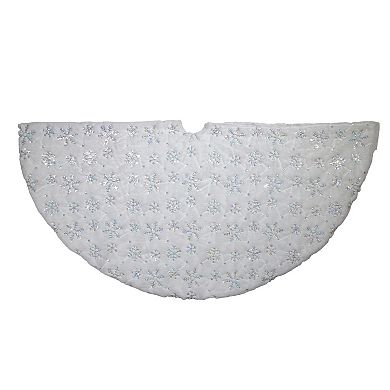 Kurt Adler 48-Inch Snowflake Border Christmas Tree Skirt