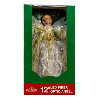 Kurt Adler 12-Inch 30-Light Fiber Optic Angel Christmas Tree Topper