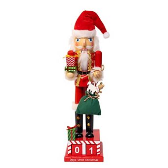 Kurt Adler Wooden 15-Inch Santa Countdown Nutcracker Table Decor