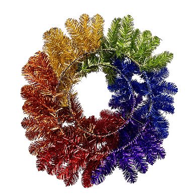 Kurt Adler 24-Inch Un-Lit Foil Rainbow Pride Wreath