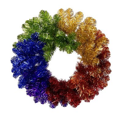 Kurt Adler 24-Inch Un-Lit Foil Rainbow Pride Wreath