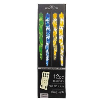 Kurt Adler 60-Light Dual Color LED 12 pc Icicle String Light Set