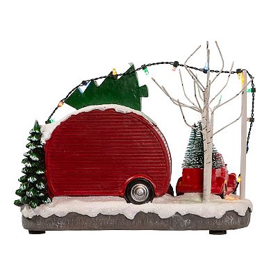 Kurt Adler 4.7-Inch Battery Operated Lighted Christmas Trees Village Shop Table Decor