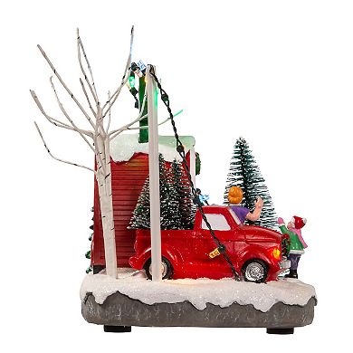 Kurt Adler 4.7-Inch Battery Operated Lighted Christmas Trees Village Shop Table Decor