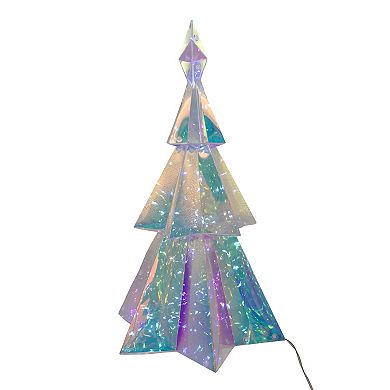 Kurt Adler 15-Inch Battery-Operated Lighted Holographic Tabletop Christmas Tree