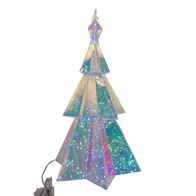 Kurt Adler 15-Inch Battery-Operated Lighted Holographic Tabletop Christmas Tree