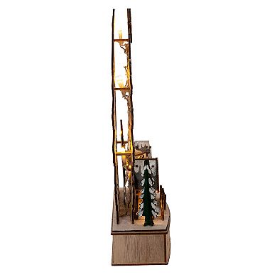 Kurt Adler 12.6-Inch Battery Operated Lighted Christmas Tree Village Table Decor