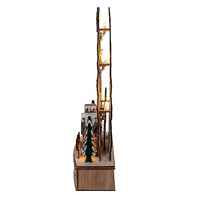 Kurt Adler 12.6-Inch Battery Operated Lighted Christmas Tree Village Table Decor