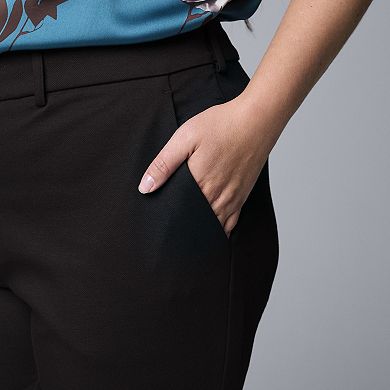 Plus Size Simply Vera Vera Wang Stretch Knit High Rise Slim Straight Pants