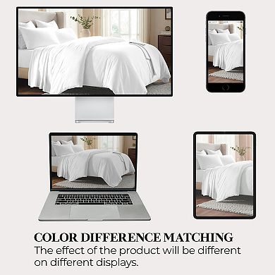 SUPERIOR Chloe 3-pc. Cotton Linen-Texture Solid Duvet Cover & Shams Set