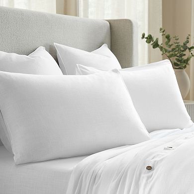 SUPERIOR Chloe 3-pc. Cotton Linen-Texture Solid Duvet Cover & Shams Set
