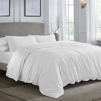 SUPERIOR Carmen 3 pc Relaxed Vintage Wash Solid Duvet Cover & Shams Set