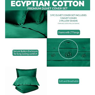 SUPERIOR 3-pc. Egyptian Cotton 400 Thread Count Solid Duvet Cover & Shams Set