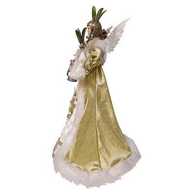 Kurt Adler 16-Inch Mistletoe Kisses Angel Christmas Tree Topper
