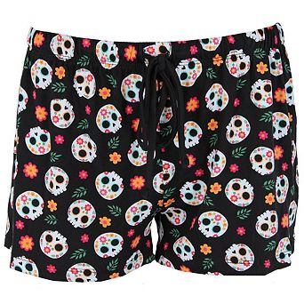 Pillow Talk Women's Day of the Dead Skull Pajama Shorts (2 Pack)