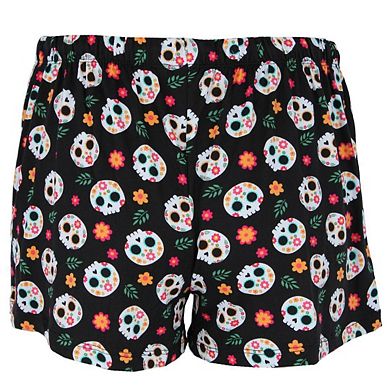 Pillow Talk Women's Day of the Dead Skull Pajama Shorts (2 Pack)