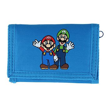 Textiel Trade Kid's Nintendo Super Mario Brothers Tri-Fold Hook and Loop Closure Wallet