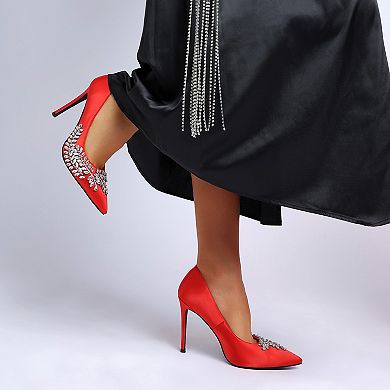 London Rag Ashlyn Women's Rhinestone Embellished Stiletto