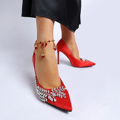 London Rag Ashlyn Women's Rhinestone Embellished Stiletto