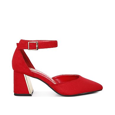 London Rag Rory Women's Metallic Detail Block Heel Sandals