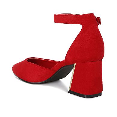 London Rag Rory Women's Metallic Detail Block Heel Sandals