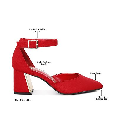 London Rag Rory Women's Metallic Detail Block Heel Sandals