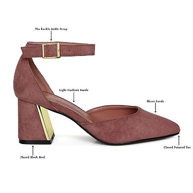 London Rag Rory Women's Metallic Detail Block Heel Sandals