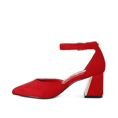 London Rag Rory Women's Metallic Detail Block Heel Sandals