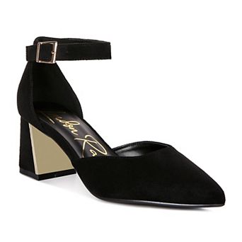 London Rag Rory Women's Metallic Detail Block Heel Sandals
