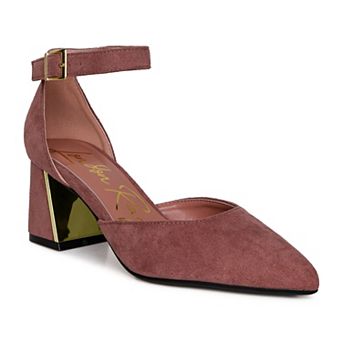 London Rag Rory Women's Metallic Detail Block Heel Sandals