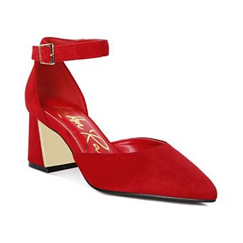 London Rag Rory Women's Metallic Detail Block Heel Sandals