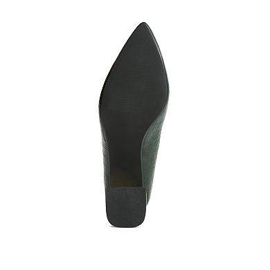 London Rag Emersyn Croc Women's Block Heel Pumps