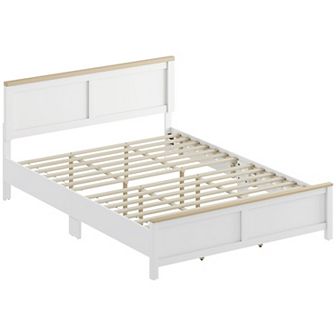 HOMCOM Queen Size Bed Frame with Headboard Modern Platform Bed Frame