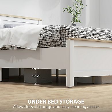 HOMCOM Queen Size Bed Frame with Headboard Modern Platform Bed Frame