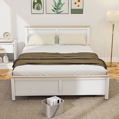 HOMCOM Queen Size Bed Frame with Headboard Modern Platform Bed Frame