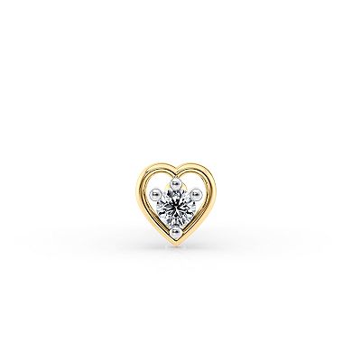 Lila Moon 14k Gold Lab-Grown Diamond Accent Heart Nose Stud