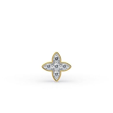 Lila Moon 14k Gold Lab-Grown Diamond Accent Flower Nose Stud