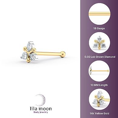 Lila Moon 14k Gold Lab-Grown Diamond Accent Nose Stud