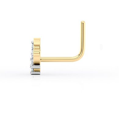 Lila Moon 14k Gold Lab-Grown Diamond Accent Lotus Nose Stud