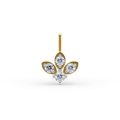 Lila Moon 14k Gold Lab-Grown Diamond Accent Lotus Nose Stud