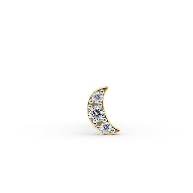Lila Moon 14k Gold Lab-Grown Diamond Accent Moon Nose Stud