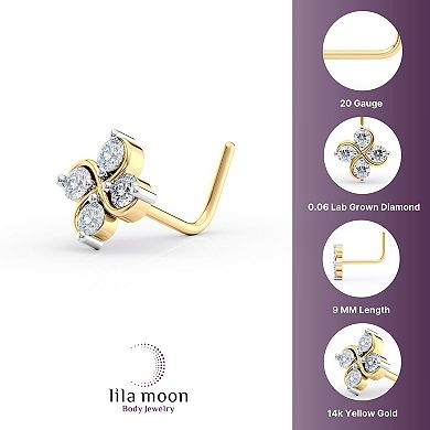 Lila Moon 14k Gold Lab-Grown Diamond Accent Pinwheel Nose Stud