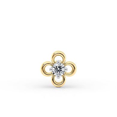 Lila Moon 14k Gold Lab-Grown Diamond Accent Clover Nose Stud