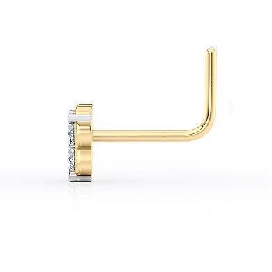 Lila Moon 14k Gold Lab-Grown Diamond Accent Trefoil Nose Stud